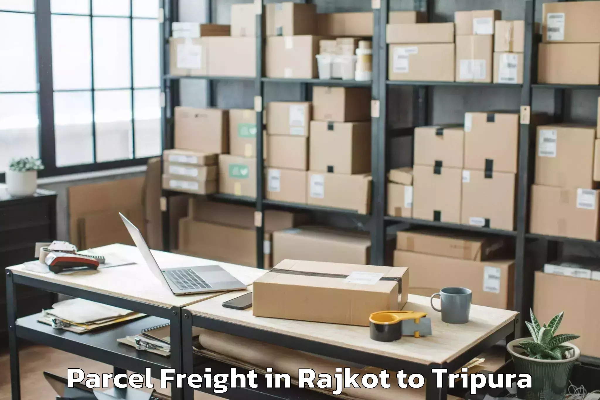 Trusted Rajkot to Tulashikhar Parcel Freight